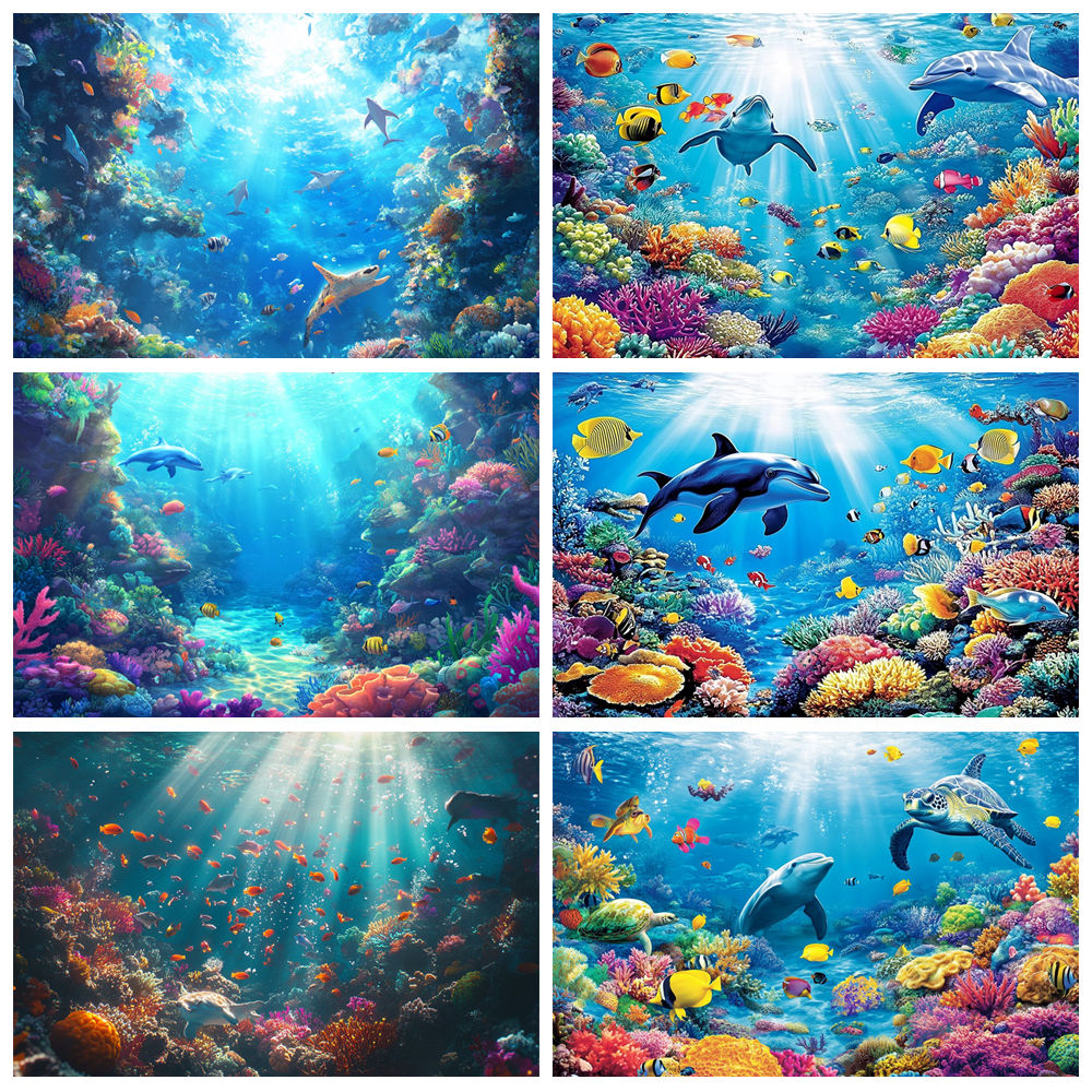 Aquarium Fish Dolphin - Tło Fotograficzne Podwodny Świat Ryby Delfin