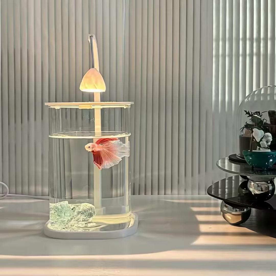 Aquarium Fish Goldfish - 360 ° Panoramiczne Przezroczyste Akwarium Biurkowe