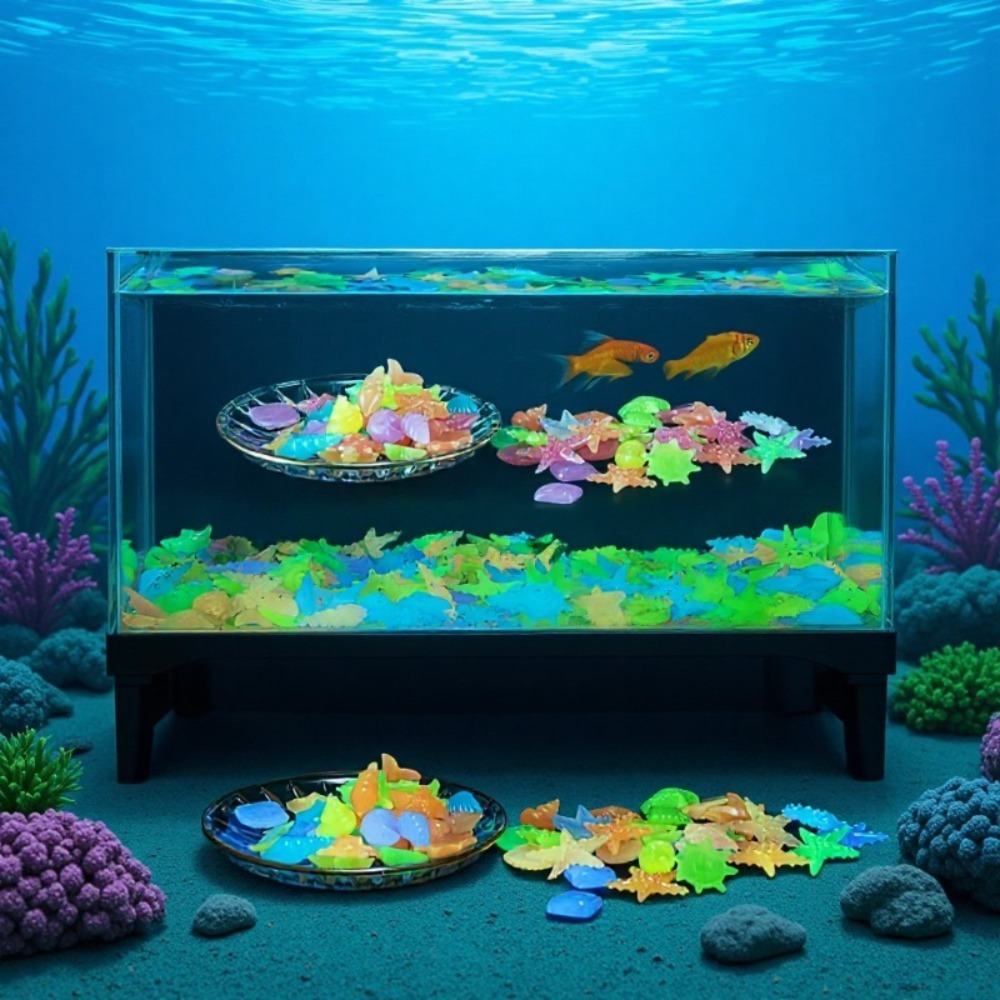 Aquarium Fish To Buy - Świecące, luminousowe kamienie oceaniczne, fluorescencyjne muszle