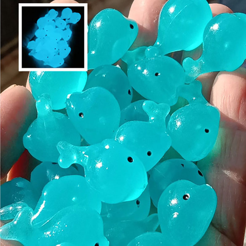 Aquarium Fish Dolphin - 20 szt. Świetlistych kamieni wieloryba żywiczne