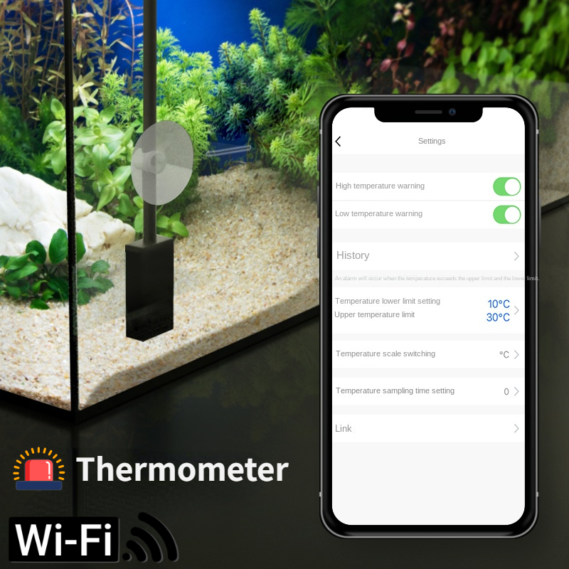 Aquarium Fish Uk - Inteligentny akwarium WIFI precyzyjny termometr do